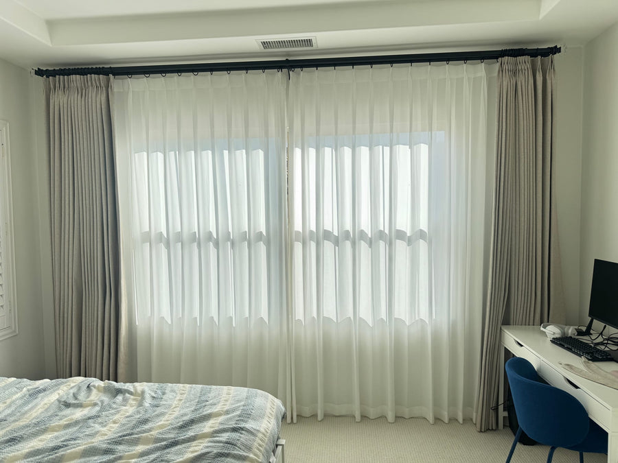 Layered Drapery in an Irvine Bedroom