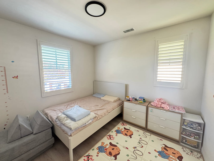 White Shutters Across Four Bedrooms