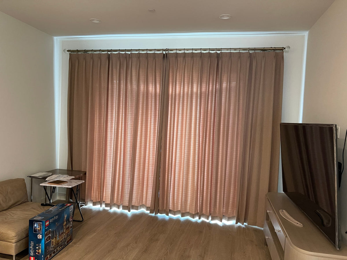Taupe Linen Drapery in Irvine