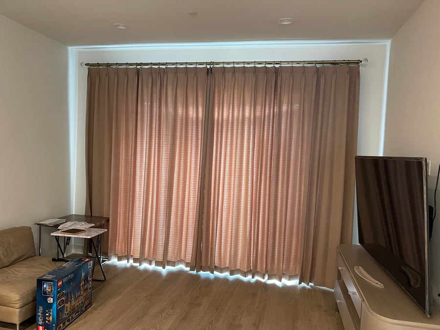 Taupe Linen Drapery in Irvine